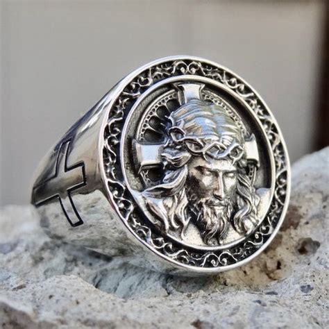 ring christ gold|jesus christ ring etsy.